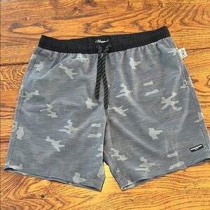 Men's camo swim shorts - elastic waist - brand new!